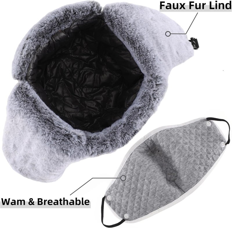 Connectyle Trapper Hat for Men Women Faux Fur Trooper Trapper Winter Hat with Ear Flaps Waterproof Ushanka Hunting Hats - Image 4